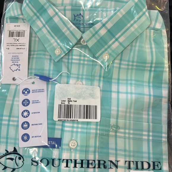 Southern Tide (Boy's)Youth Southern Tide Palm Canyon Plaid Intercoastal Shirt XL - Picture 3 of 3